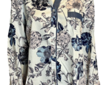 NWT Chico&#39;s Blue and Pink Floral Blouse Long Sleeve Size XL - $37.99