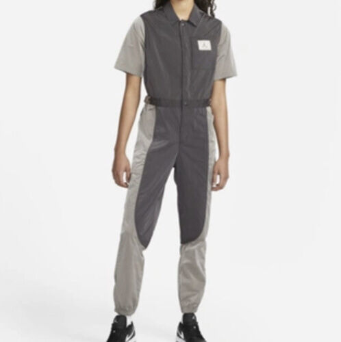 Primary image for NIKE Jordan Essentials Women's Flight Suit  Jumpsuit DD7063 Gray Sz M $140