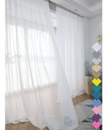 Window White Sheer Curtains 84&quot; Long 2 Panels Sheer White Clear Curtains... - £21.18 GBP