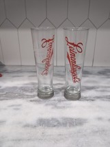 Lot Of 2 LEINENKUGEL&#39;S BEER GLASSES CHIPPEWA FALLS WISCONSIN Clear 8.75&quot;... - £14.31 GBP