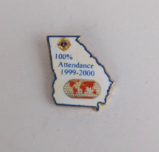 Vintage 1999-2000 100% Attendance Lions Club Lapel Hat Pin - £3.99 GBP