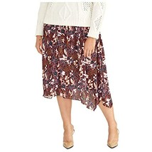 MSRP $95 Rachel Roy Womens Burgundy Floral Midi A-Line Skirt Size 1X - £14.09 GBP