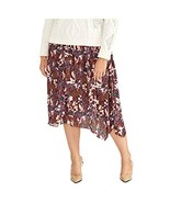 MSRP $95 Rachel Roy Womens Burgundy Floral Midi A-Line Skirt Size 1X - $40.93 CAD