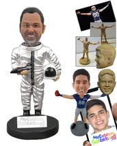 Personalized Bobblehead Male Astronaut In His Space Suit Holding The Space Shutt - £72.47 GBP