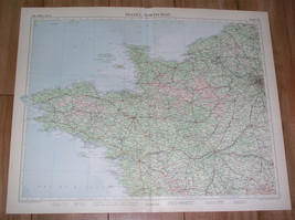 1955 Vintage Map Of Normandy Brittany Channel Islands France / Scale 1:1,000,000 - £26.92 GBP