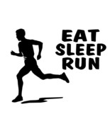 EAT SLEEP RUN boy man decal for marathon runner, jogging bumper sticker BLACK - £7.80 GBP