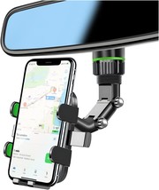 Rearview Mirror Phone Holder 360 Rotatable and Retractable Car Phone Mount Multi - £19.08 GBP