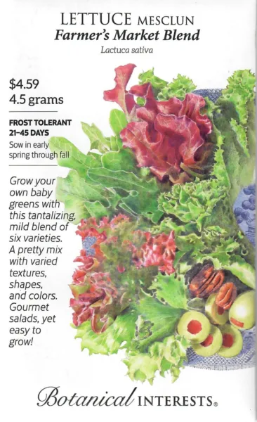 Lettuce Mesclun Gourmet Baby Greens Organic Seeds Botanical Interest 12/24 Fresh - £8.39 GBP