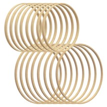 16 Pack (6 & 8) Wooden Bamboo Floral Hoops Wreath Rings For Making Wedding Wreat - £25.81 GBP