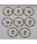 Lot of 8 L.S.&amp; S. Signed Limoges France Hand Painted Floral Gold 3&quot; Plat... - $160.00