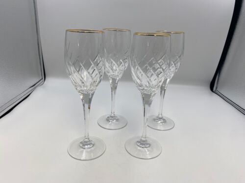 Primary image for Set of 4 Mikasa Crystal PREVIEW GOLD Wine Glasses