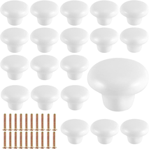 20 Pack White Ceramic Cabinet Knobs, Vintage round Ceramic Drawer Knobs - £31.08 GBP