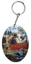 Minnesota Go Wild 3D Oval Double Sided Key Chain - $9.59 CAD