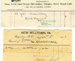 5 Pennsylvania &amp; New Jersey Bill Heads 1890s 1900s Lancaster Minsi Asbur... - £10.90 GBP