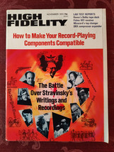 HIGH FIDELITY magazine November 1972 Record Playing Components Igor Stravinsky - £15.79 GBP