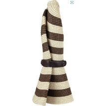 Brown Cream Stripe Foldable Packable Travel Sun Hat - $19.80