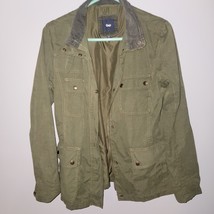 Womens Green Gap Zipperd Jacket With Pockets Size Medium - £27.24 GBP