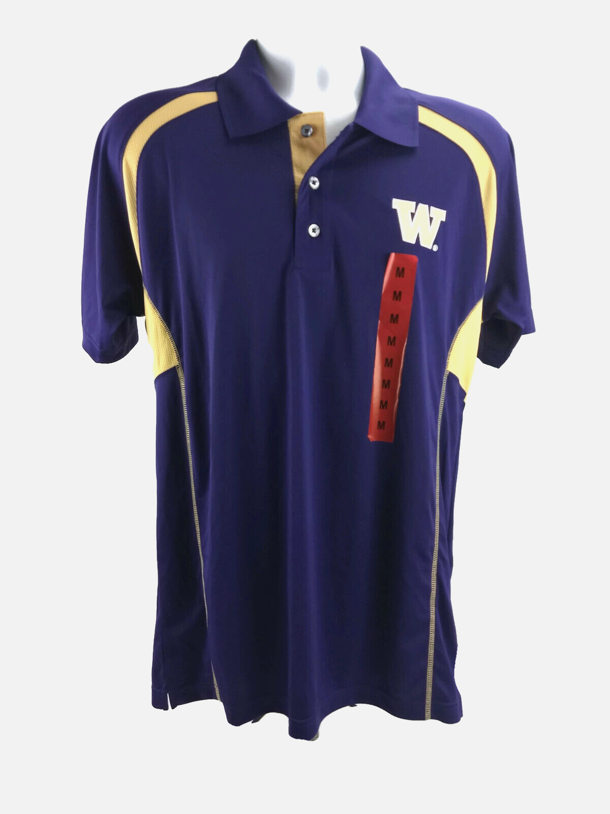 Washington Huskies Polo Shirt Mens M Purple Gold Golf Champion Elite - £15.57 GBP