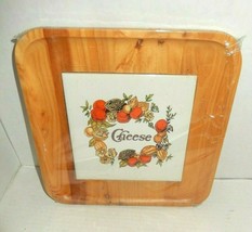 NEW Vintage 1970&#39;s Bamboo Cheese Meat Snack Serving Tray Board Platter 9.5 x 9.5 - £7.98 GBP