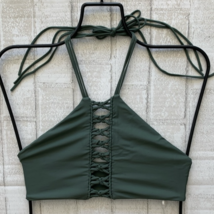 Mikoh Army West Oz High Neck Crocheted Detail Halter Bikini Top (S) Nwt $112 - £66.86 GBP
