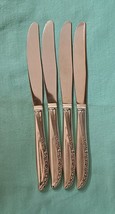 Vintage 1948 Wm. A. Rogers Brittany Rose Silverplate Knives, Set of 4 - £8.64 GBP