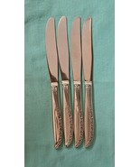 Vintage 1948 Wm. A. Rogers Brittany Rose Silverplate Knives, Set of 4 - £8.25 GBP