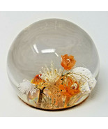 Paperweight Desert Flower Plant Landscape Orange White Vintage Acrylic S... - $15.15