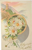 Vintage Postcard, Daisies embossed - $9.99