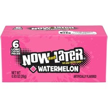 5x Packs Now & Later Watermelon Candy ( 6 Pieces Per Pack ) Fast Free Shipping! - £6.55 GBP