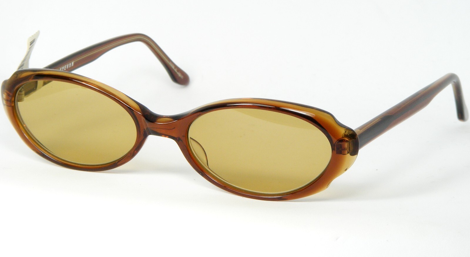 EYEVAN Betty Aub Amber-Brown Occhiali da Sole W/ Luce Ambra Lenti 49-17.... - $115.80