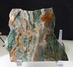 GORGEOUS OLD STOCK OCEAN JASPER NMULTI COLOR WITH DRUSIES   4.5 x 4.3 x .36 - $70.00