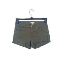 H&amp; M Shorts 6 Womens Dark Green Mid Rise Cuffed Summer Casual Bottoms - £13.33 GBP