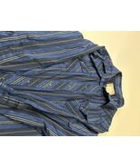 Wrangler Mens XL Pearl Snap Blue Silver Metallic Stripe Rodeo Western Shirt - €17,00 EUR