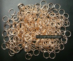 Lt Rose gold plated open jump rings 8mm dia. round wire  19 ga 300 pcs FPJ096B - £5.41 GBP