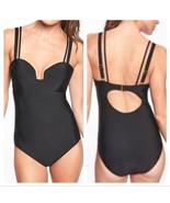 ATHLETA Aqualuxe Square Plunge One Piece Swimsuit size XS minimalist mol... - $53.06 CAD