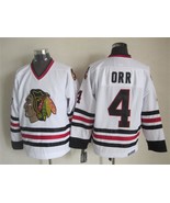 Blackhawks #4 Bobby Orr Jersey Old Style Uniform White - €42,55 EUR
