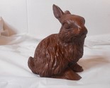 Red Mill 1986 Bunny Rabbit 4 1/4&quot; Cast Figurine Wood Texture Pecan Shell... - $19.79