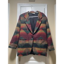 Vintage String Bean Womens Aztec Coat Southwest Coat Size Large Made In USA - $46.71