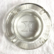Hilton Hotel Ashtray Clear Glass  4 1/2&quot; Heavy Close to 1 LB - £10.90 GBP