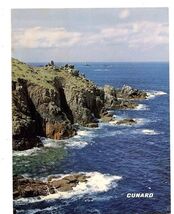 Cunard Line Dinner Menu RMS Queen Mary 1967 Lands End Cover  - $14.85