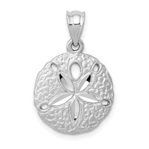 14K White Gold Sand Dollar Charm Pendant FindingKing Jewerly 23mm x 15mm - £141.19 GBP