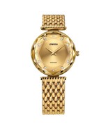 FACET BRILLIANT Cut Gold Plated Swiss Quartz Watch 15MM Band -Gold Dial - $569.99