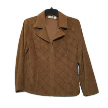 Cato Classy Collared Zip Up Jacket ~ Sz 10 ~ Brown ~ Long Sleeve - $17.99