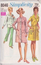 SIMPLICITY PATTERN 8046 SIZES 16 &amp; 18 MISSES&#39; HOUSECOAT OR SMOCK UNCUT - $3.00