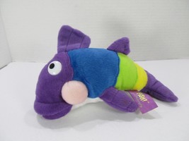 The Fish Philosophy Pete The Perch 8&quot; Plush Stuffed Beanie Purple Blue Green - £8.45 GBP