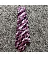 Sean John Checkered Pink Purple Black 100% Silk Tie Men - $12.56 CAD