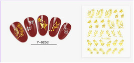 Nail Art 3D Decal Stickers White Golden Flowers Patterns Butterflies Y-020 - £2.39 GBP
