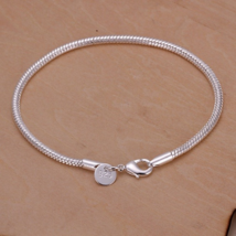 925 Stamp silver Factory fashion hot top quality Jewelry charm 3MM chain Bracele - £8.49 GBP