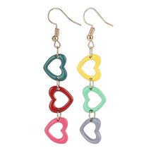 Party For Women Girls Creative Gifts Dangle Earring Colorful Heart Earring Long  - £7.88 GBP+
