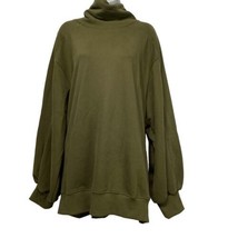 Lit Active Whisper Olive Green Oversized Turtleneck Sweatshirt Womens Si... - $34.64